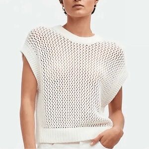 Madewell Open Stitch Sweater Tee NWT